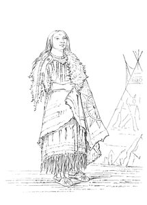 Portrét ženy, která zasáhne mnoho, indiánská žena, 1841.