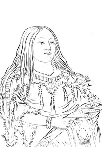 Portrét indiánské ženy, 1841. od Myers and Co