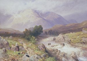 Highland Scene near Dalmally, Argyll (wc na plátně) od Myles Birket Foster