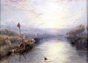 Říční krajina (akvarel) od Myles Birket Foster