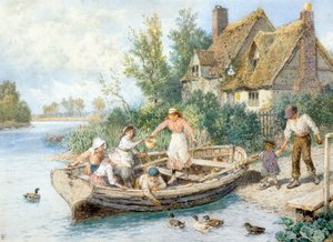 Přívoz (akvarel) od Myles Birket Foster