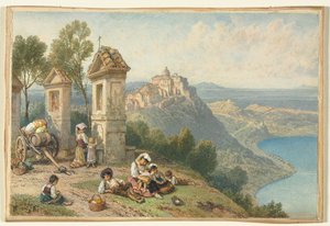 Pohled na Castel Gandolfo od Myles Birket Foster