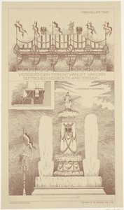 Dekorace během návštěvy německého císaře v Amsterdamu, 1891 Dekorace pro přijetí německého císaře v Amsterdamu (titul na předmětu) od NV Drukkerij G.J. Thieme
