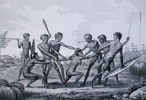 Port Jackson, New Holland: Aboriginal Pre-Manriage Ceremony, z 