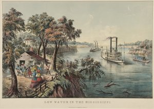 Nízká voda v Mississippi, 1868 od Nathaniel Currier