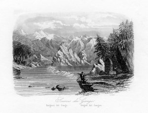 Zdroj Gangy, Indie, c1840 od N. Remond