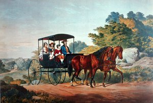 Život na venkově: Ranní jízda od Currier and Ives
