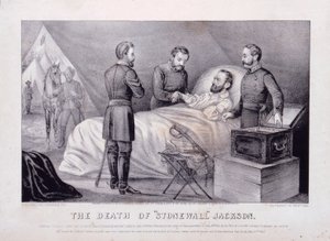 Smrt "Stonewalla" Jacksona (litografie) od N. and Ives J.M. (1824 95) Currier