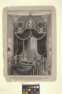 Tělo mučedníka prezidenta Abrahama Lincolna (litografie)