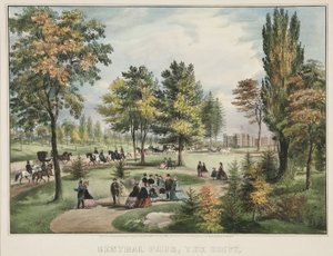 Central Park - The Drive od Currier and Ives
