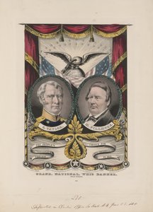 Velký národní whigský prapor, kolem roku 1848 (barevná litografie) od Currier and Ives