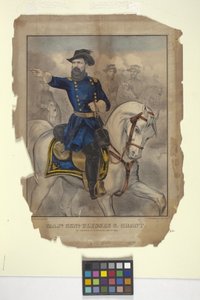 Generálmajor U. S. Grant (ručně kolorovaná litografie)