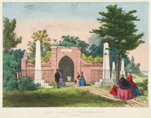 The Tomb of Washington, Mount Vernon, Virginia (barevná litografie) od Currier and Ives