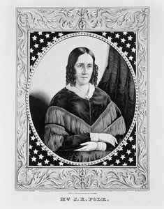 Sara Polk, 1846 od N. and Ives, J.M. Currier