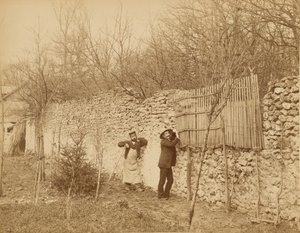 Ermitage de Sénart, zahradník a Jules Belaube od Nadar [Gaspard Félix Tournachon]