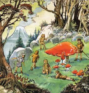 Ztracení chlapci, ilustrace z knihy "Peter Pan" od J. M. Barrieho (kvaš na papíře) od Nadir Quinto