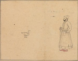 Raja Balwant Dev Singh a labuť, kolem 1750-55
