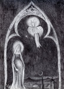 Angel Gabriel, 2015, (studie grafitové tužky na kartě) od Nancy Moniz Charalambous