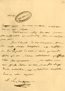 Dopis Napoleona Le Saucquerovi, válečnému úředníkovi, 3. června 1791, 1921.
