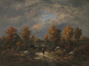 Podzim: The Woodland Pond, 1867. od Narcisse Virgile Diaz de la Peña