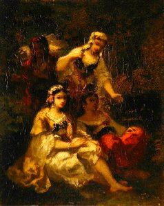 Čtyři španělské panny, kolem 1844-60 (olej na panelu)