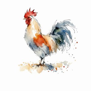 Barevný farmářský kohout od Natalie Bruns