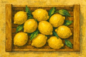Čerstvé citrony v bedýnce od Natalie Bruns