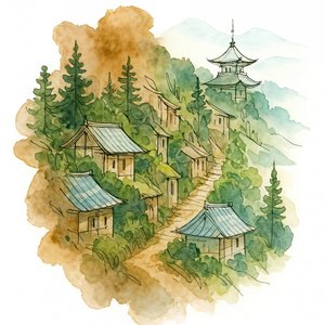 Japonská horská vesnice od Natalie Bruns