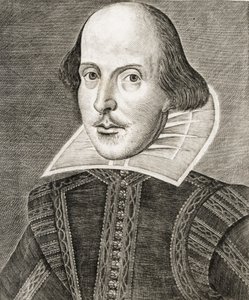 Portrét Williama Shakespeara na frontispisu knihy Comedies, histories,  tragedies i... od Nathan Benn