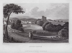Ayton Castle (rytina) od Nathaniel (after) Whittock