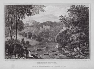 Bardon Tower (rytina) od Nathaniel (after) Whittock