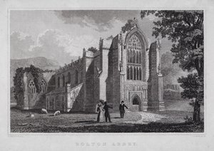 Bolton Abbey (rytina) od Nathaniel (after) Whittock