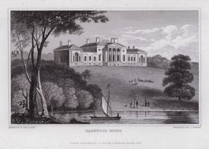 Harewood House (rytina) od Nathaniel (after) Whittock