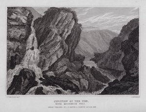 Junction of the Ure, s Mossbeck Fell (rytina) od Nathaniel (after) Whittock