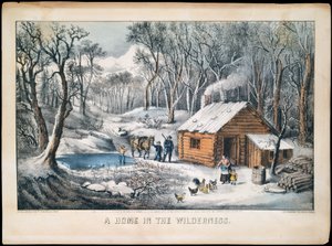 A Home in the Wilderness, 1870., 1870. Tvůrci: Nathaniel Currier, James Merritt Ives, Currier a Ives. od Currier and Ives