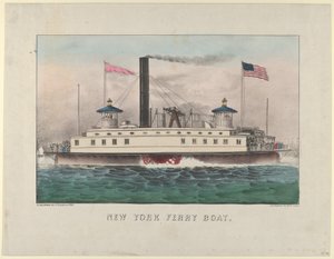 New York Ferry Boat, ca. 1860-65, ca. 1860-65. Tvůrci: Nathaniel Currier, James Merritt Ives, Currier a Ives. od Currier and Ives