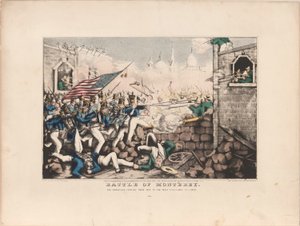 Bitva o Monterey / Američané si vynutili cestu na hlavní náměstí, 23. září 1846 od Nathaniel Currier