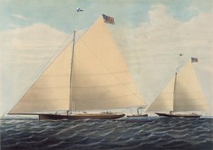 Cutter Yacht Scud of Philadelphia - Model Robert L. Stevens, Esq., 1855. od Nathaniel Currier