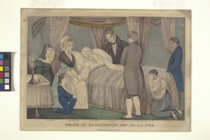 Death Of Washington (ručně kolorovaná litografie) od Nathaniel Currier