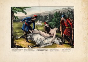 Mazeppa, 1846 (deska čtyři ze čtyř, viz také 331978, 331979 a 331980) od Nathaniel Currier