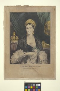 Queen Victoria (ručně kolorovaná litografie) od Nathaniel Currier