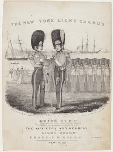 Rychlý krok The New York Light Guard: V podání Dodworthova dechového orchestru. Složen a s úctou věnován důstojníkům a členům Světelné gardy; od Francise H. Browna od Nathaniel Currier
