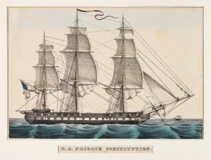 Americká fregata Constitution od Nathaniel Currier