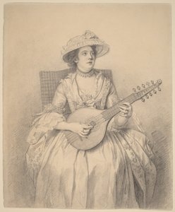 Žena hrající na citeru od Nathaniel Dance-Holland