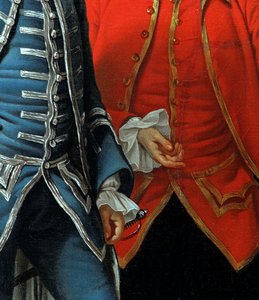 James Grant of Grant, John Mytton, ctihodný Thomas Robinson a Thomas Wynne, kolem roku 1760 detail 162478 olej na plátně od Nathaniel Dance Holland