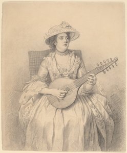 Žena hraje Cittern od Nathaniel Dance Holland