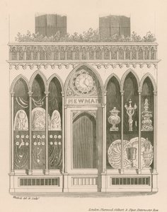 Design přední části obchodu v raném anglickém stylu od Nathaniel Whittock