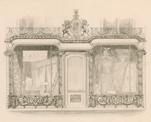 Přední prodejna pro pány Saunders a Woodley, čalouníci, Regent Street, Londýn
