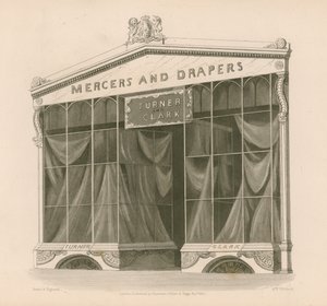 Přední prodejna pro pány Turner a Clark, Mercers and Drapers, Coventry Street, Londýn od Nathaniel Whittock