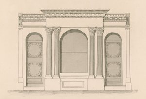 Před obchodem s vínem a lihovinami pana Mabera, Tyndale Place, Islington od Nathaniel Whittock
